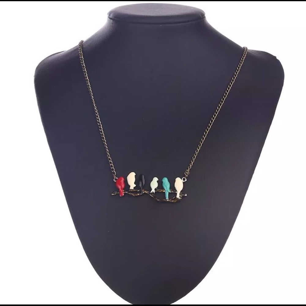 Bird tree branch necklace NEW unique long chain - Picture 2 of 6